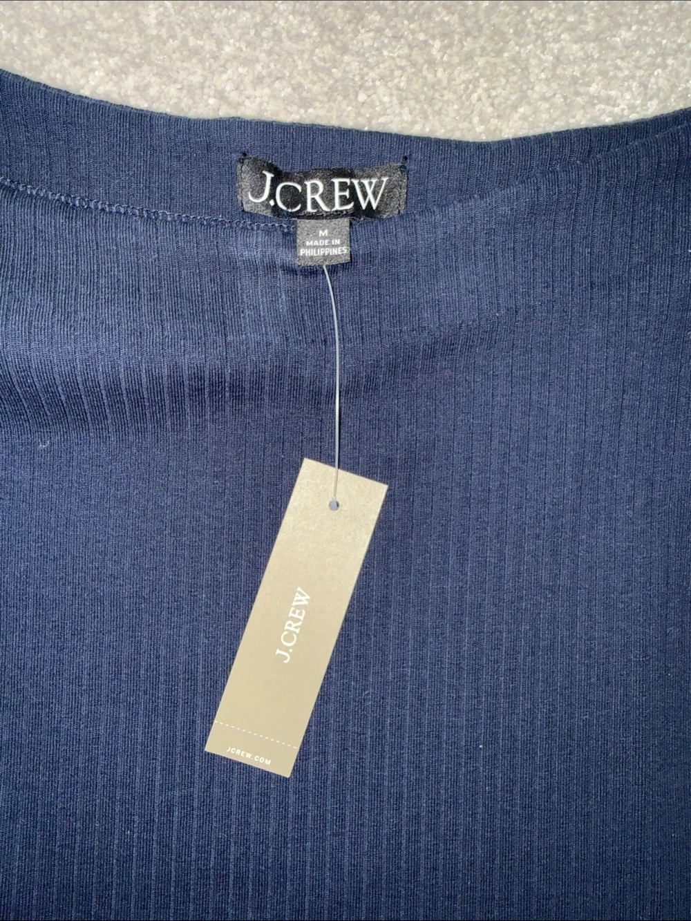 J. Crew Navy Ribbed Sleeveless Tank with Side Button Detail NWT